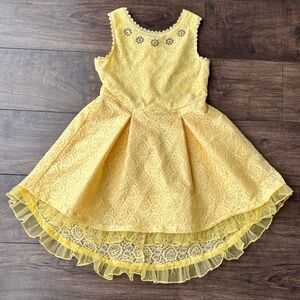 D-Signed Disney Yellow Belle Dress - Girls Size: M (10/12) - Disney Princess